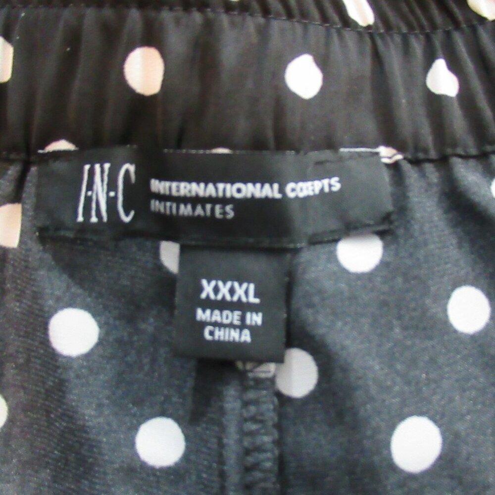 INC Women's Satin Tuxedo Stripe Lounge Sleep Shorts, Black Polka Dot, 3XL - Picture 5 of 6